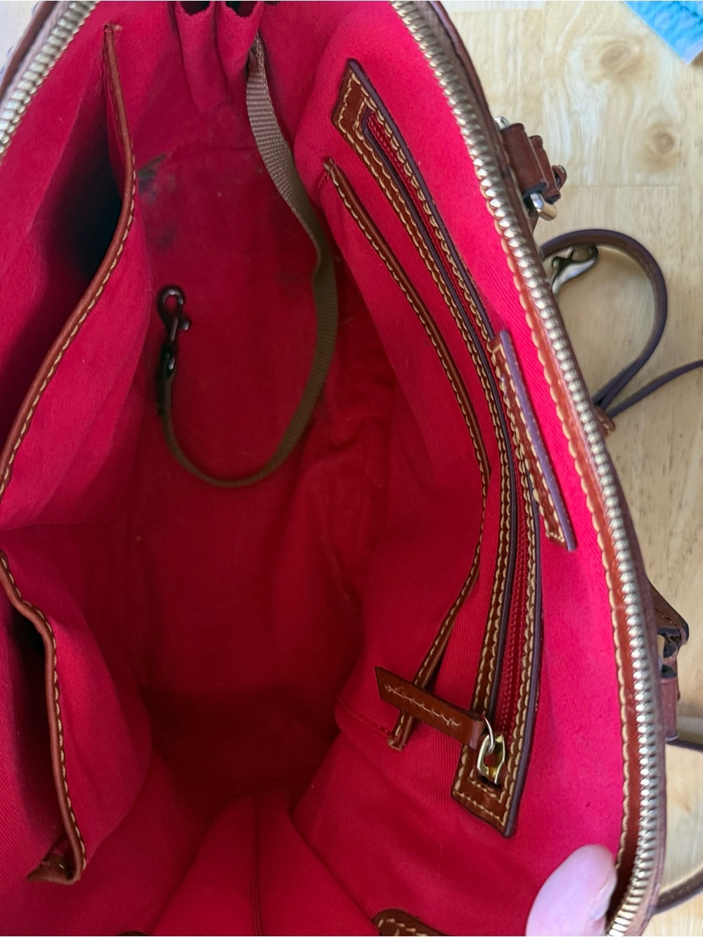 Dooney & Bourke Ostrich Zip Satchel - Picture 6 of 6